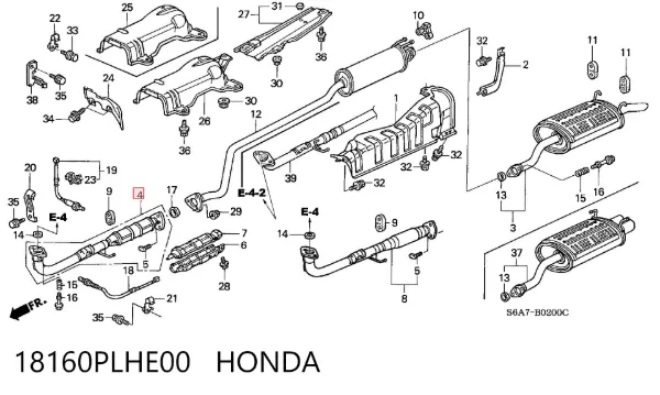 Каталізатор 18160PLHE00 Honda