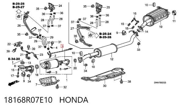  18168R07E10 Honda