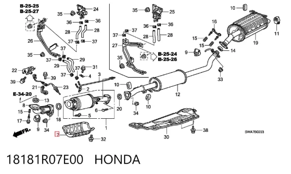  18181R07E00 Honda