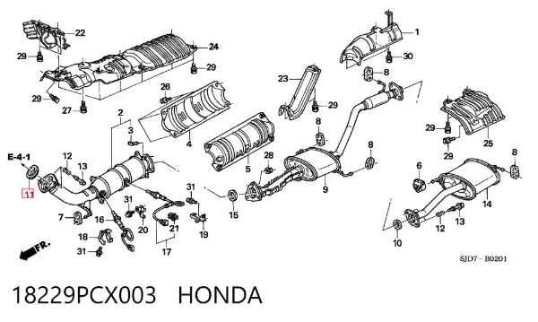 Прокладка глушника 18229PCX003 Honda