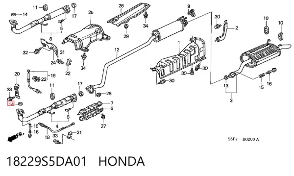  18229S5DA01 Honda
