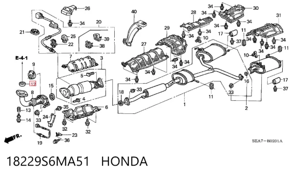 Прокладка глушника Honda Civic VII