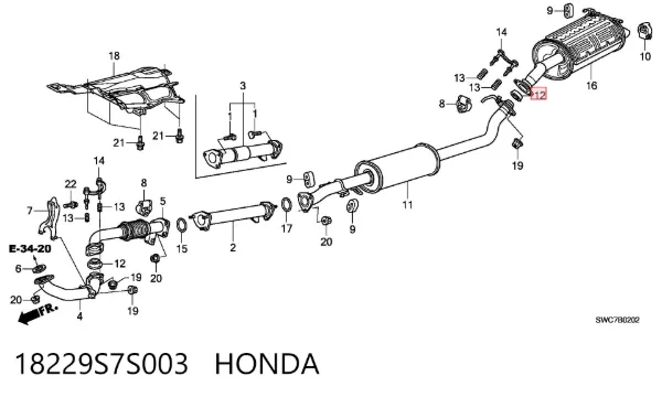  18229S7S003 Honda