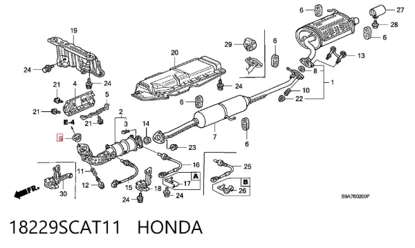 Прокладка глушника 18229SCAT11 Honda