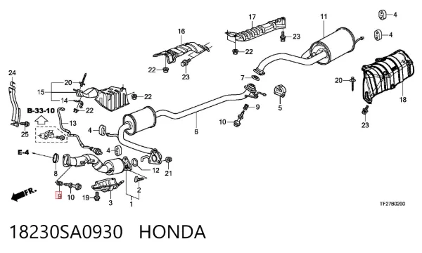 Пружин вихлопної системи 18230SA0930 Honda