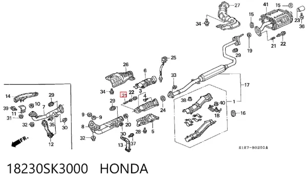 Пружин вихлопної системи 18230SK3000 Honda