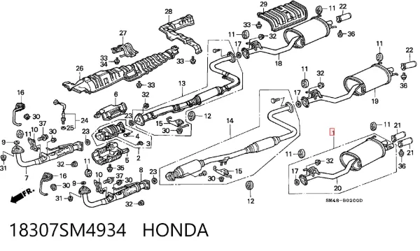 Глушник, задня частина 18307SM4934 Honda