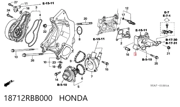  18712RBB000 Honda