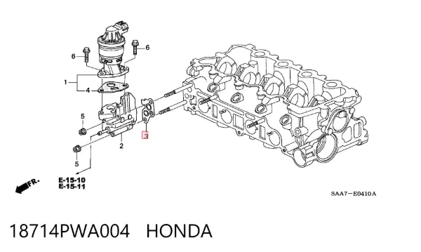 Прокладка EGR-клапана рециркуляції 18714PWA004 Honda