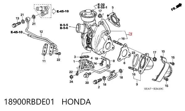 Турбіна 18900RBDE01 Honda