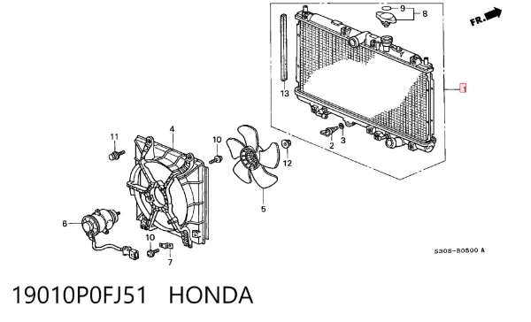 Радіатор 19010P0FJ51 Honda