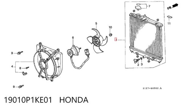 Радіатор 19010P1KE01 Honda