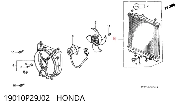 Радіатор 19010P29J02 Honda