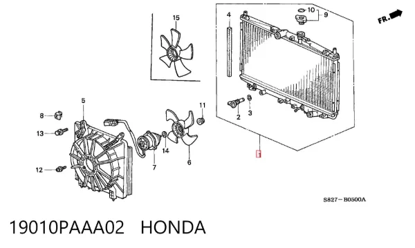Радіатор 19010PAAA02 Honda