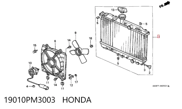 Радіатор 19010PM3003 Honda