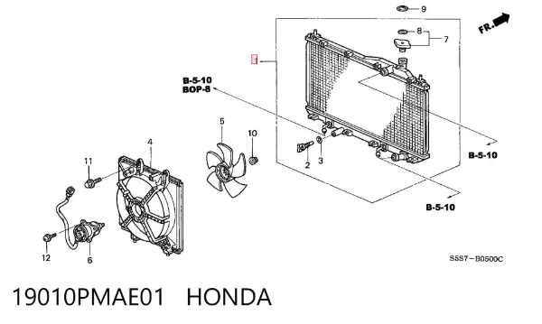 Радіатор 19010PMAE01 Honda