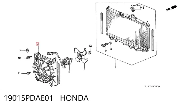 Дифузор (кожух) радіатора охолодження Honda Accord VI