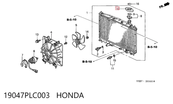  19047PLC003 Honda
