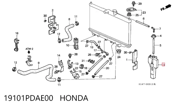 Бачок системи охолодження 19101PDAE00 Honda