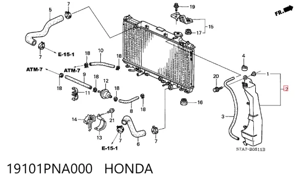 Бачок системи охолодження 19101PNA000 Honda