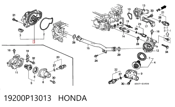 Помпа 19200P13013 Honda