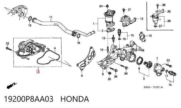 Помпа 19200P8AA03 Honda