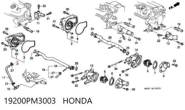 Помпа 19200PM3003 Honda