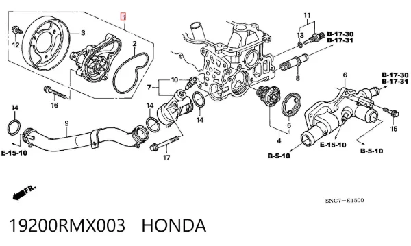Помпа 19200RMX003 Honda