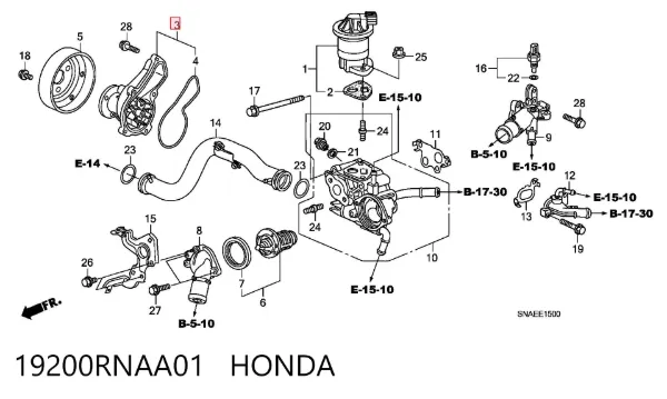Помпа 19200RNAA01 Honda