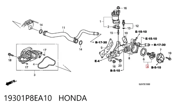 Термостат 19301P8EA10 Honda