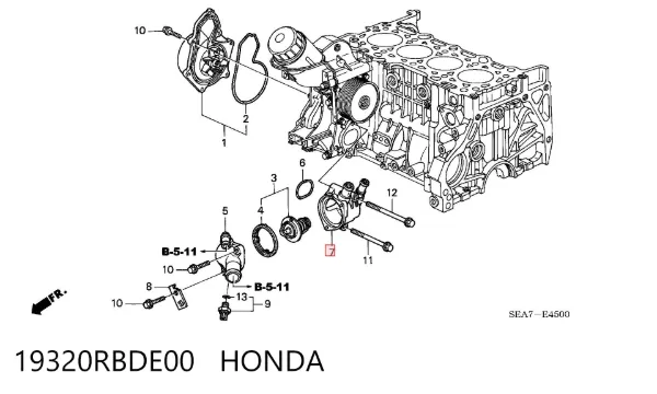 Термостат 19320RBDE00 Honda