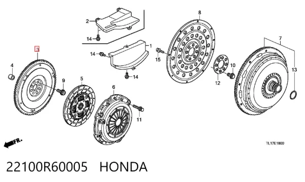 Маховик 22100R60005 Honda