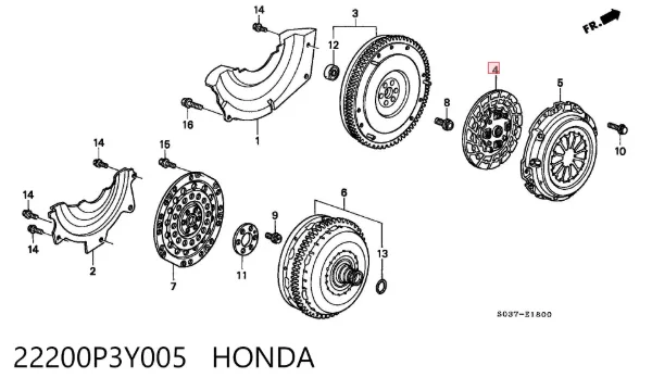 Диск зчеплення 22200P3Y005 Honda