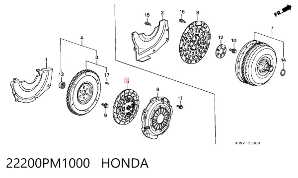 Диск зчеплення 22200PM1000 Honda