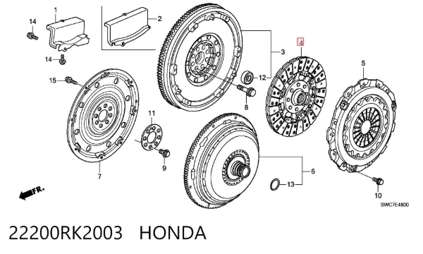 Диск зчеплення 22200RK2003 Honda