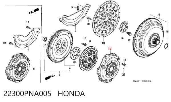 Корзина зчеплення 22300PNA005 Honda