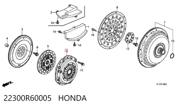 Корзина зчеплення 22300R60005 Honda