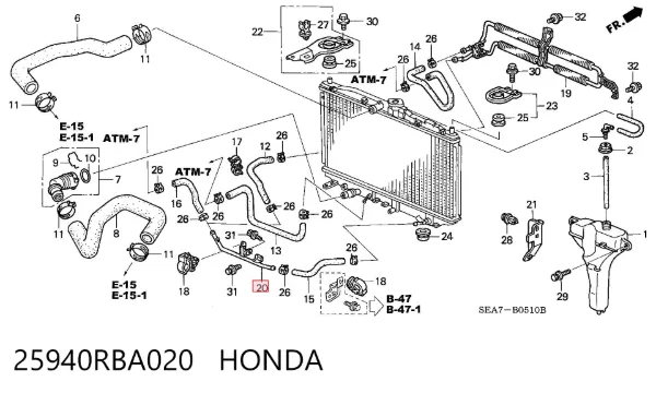  25940RBA020 Honda