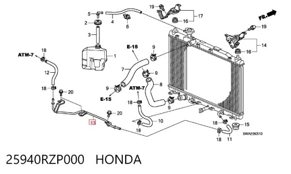  25940RZP000 Honda