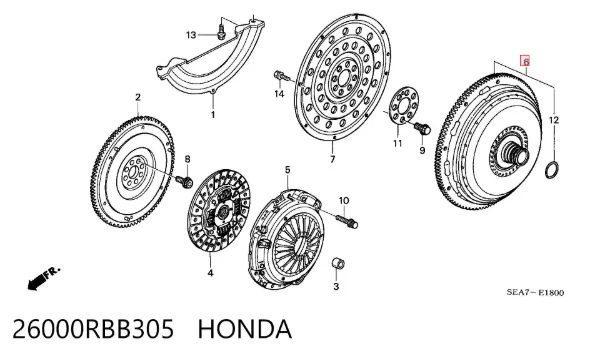 Гідротрансформатор АКПП 26000RBB305 Honda
