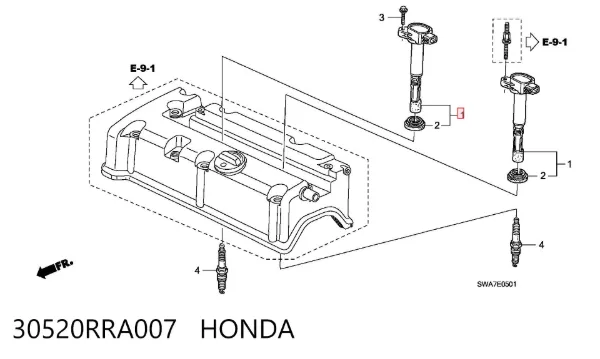 Котушка запалювання 30520RRA007 Honda