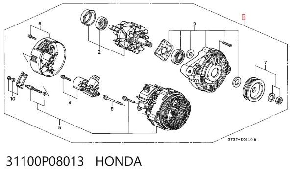 Генератор 31100P08013 Honda