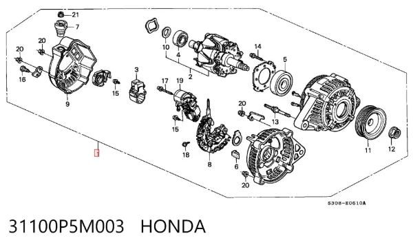 Генератор 31100P5M003 Honda