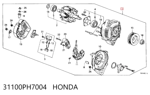 Генератор 31100PH7004 Honda