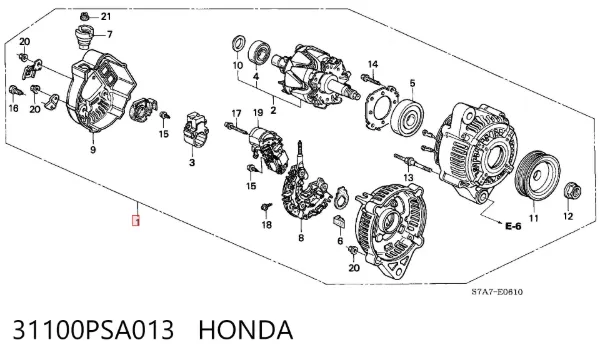 Генератор 31100PSA013 Honda