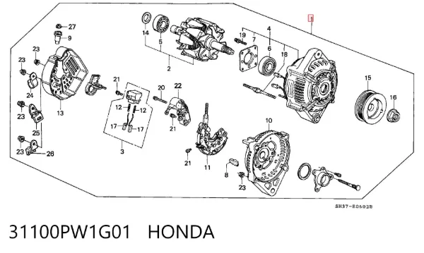 Генератор 31100PW1G01 Honda
