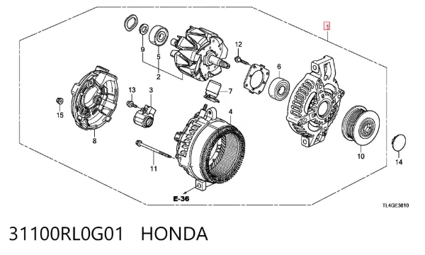Генератор 31100RL0G01 Honda
