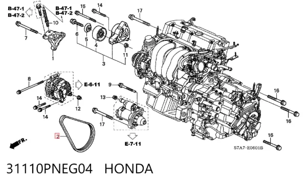Ремінь генератора 31110PNEG04 Honda