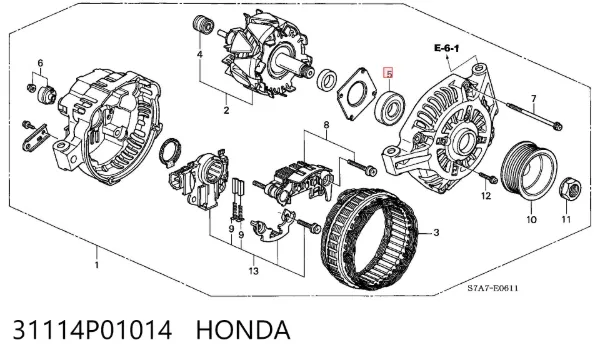 Підшипник генератора 31114P01014 Honda