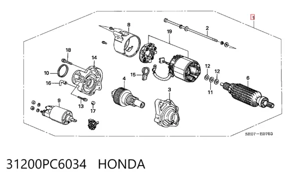 Стартер 31200PC6034 Honda